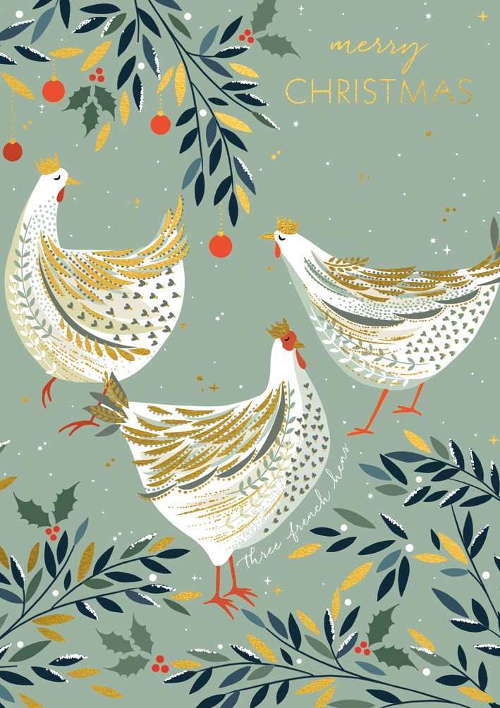 Christmas Hens Card