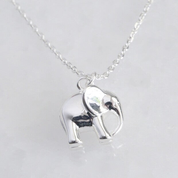 Silver Elephant Pendant Necklace