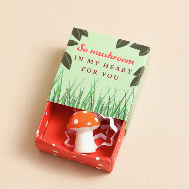 Tiny Matchbox Ceramic Mushroom Token