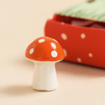 Tiny Matchbox Ceramic Mushroom Token