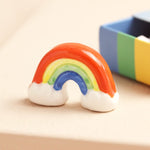 Tiny Matchbox Ceramic Rainbow Token