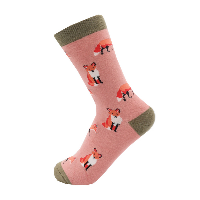 Dusky Pink Fox Socks
