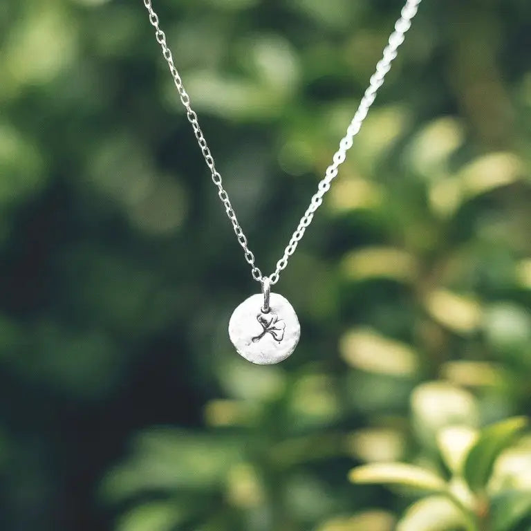 Ginkgo recycled sterling silver necklace