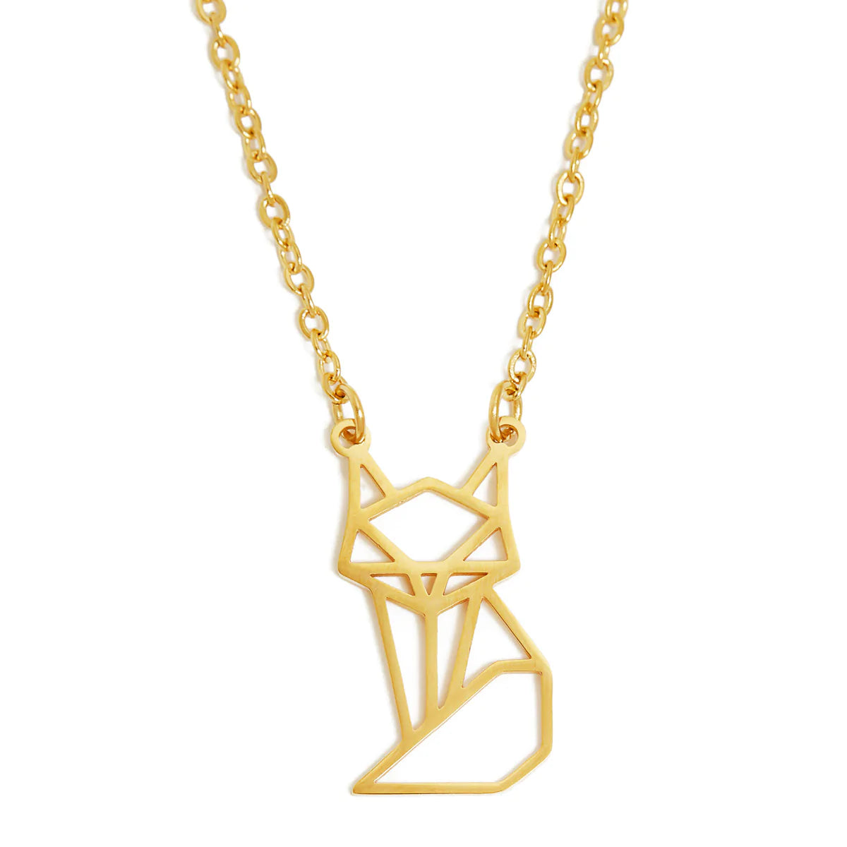 Fox Geometric Necklace Gold