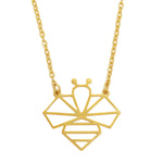 Bee Geometric Necklace Gold