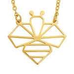 Bee Geometric Necklace Gold