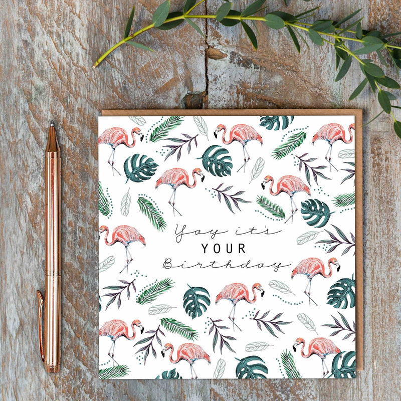 Yay it’s Your Birthday (Flamingos Pure) Card