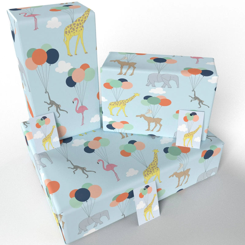 Animals and Balloons Wrapping Paper