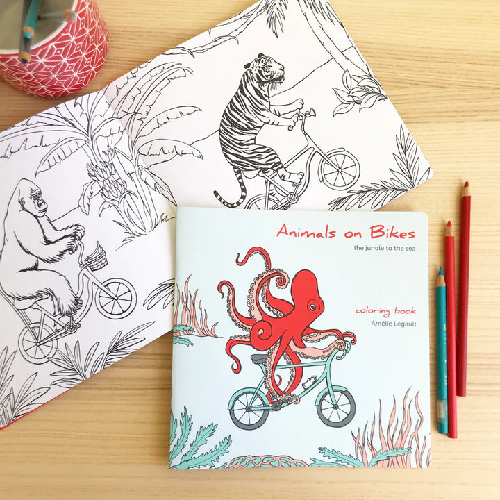 Colouring Book - Animals on Bikes: Jungle to Sea