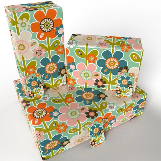 Retro Daisies Wrapping Paper