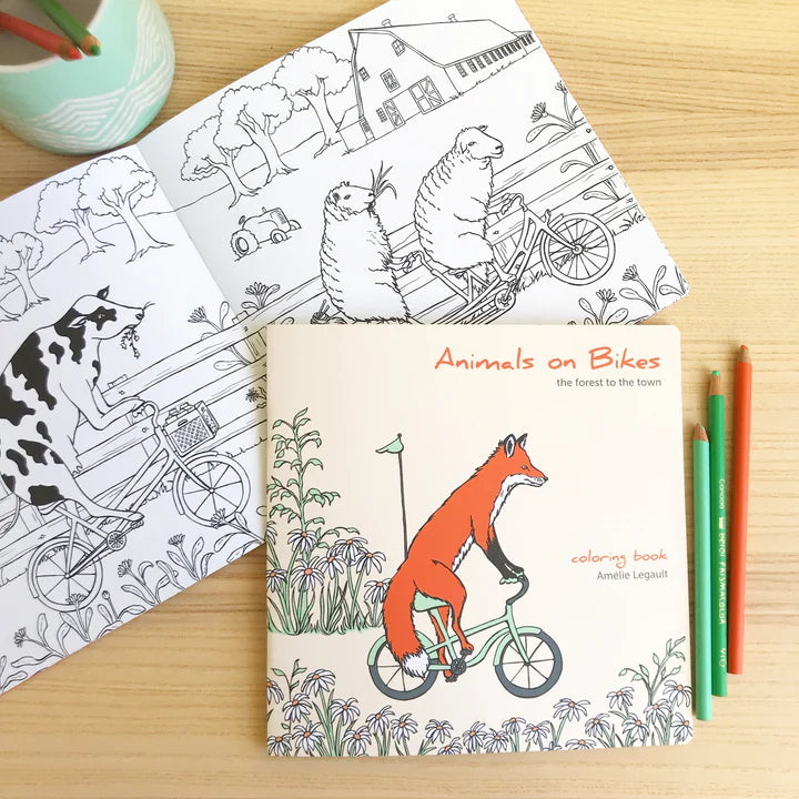 Colouring Book - Animals on Bikes: Forest to Town