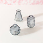 Grey Glass Bud Vases