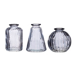 Grey Glass Bud Vases