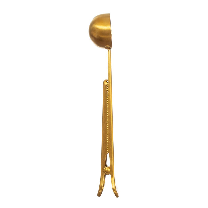 Brass Coffee Scoop Clip.