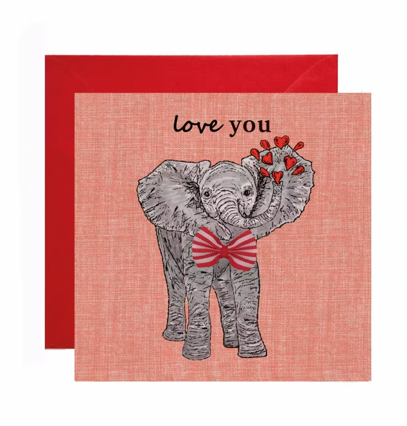 Love You Elephant Card