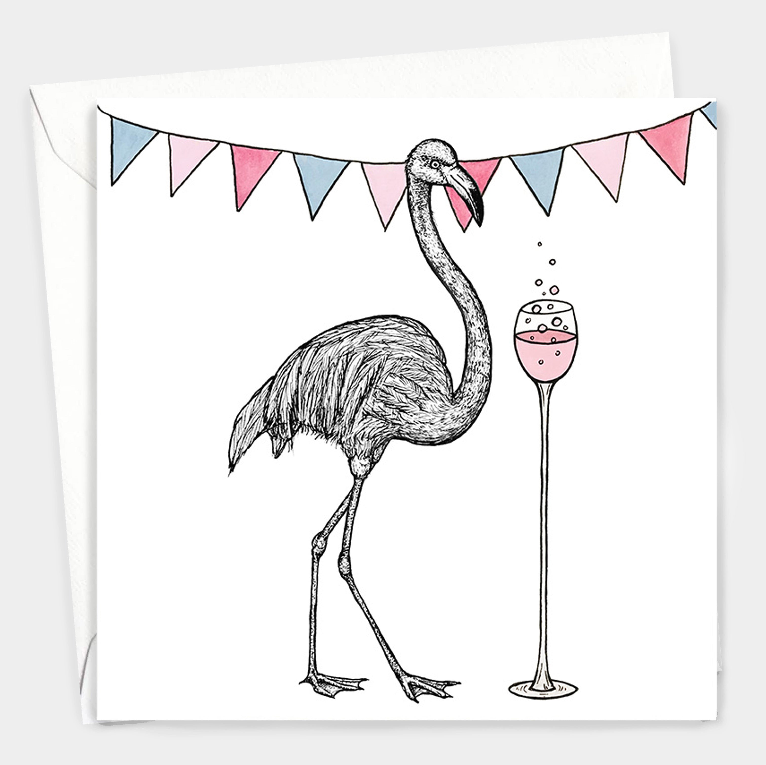 Flamingo Wine Card