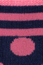 Navy and Pink Polka Dot Bamboo Socks